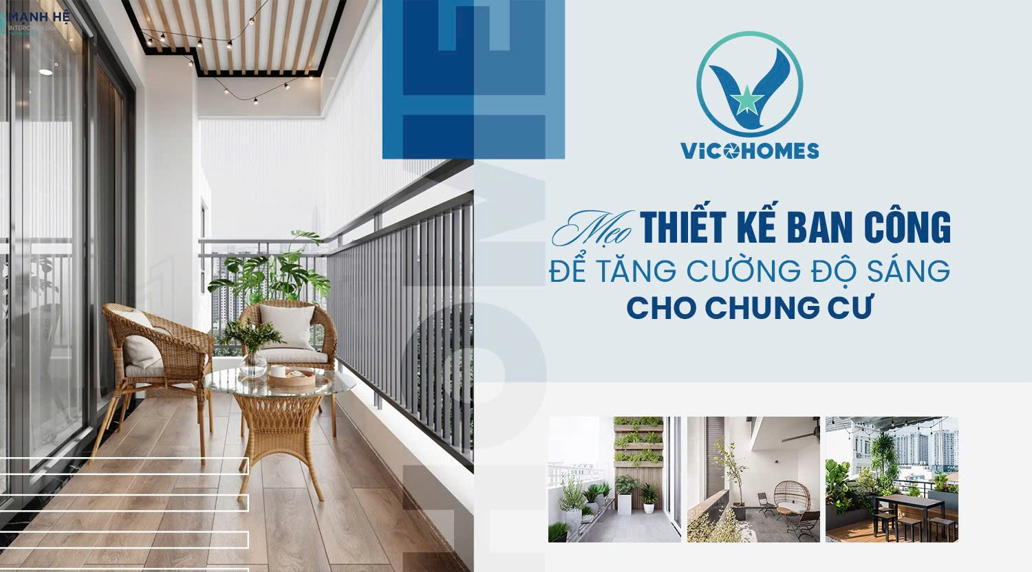 Mẹo thiết kế ban công để tăng cường độ sáng cho chung cư